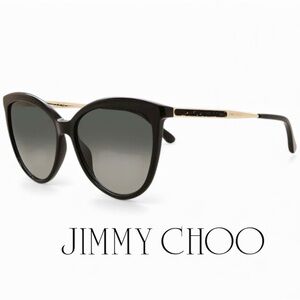 Jimmy Choo Belinda/S Black and Gold Cat Eye Sunglasses